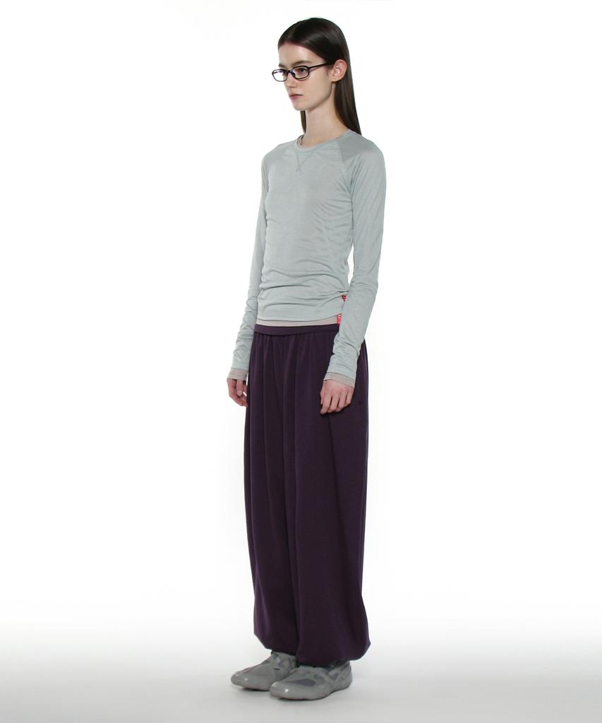 PARTIMENTO WOMEN Pwc Sheer Raglan Stitch Long Sleeve Tee_Mint