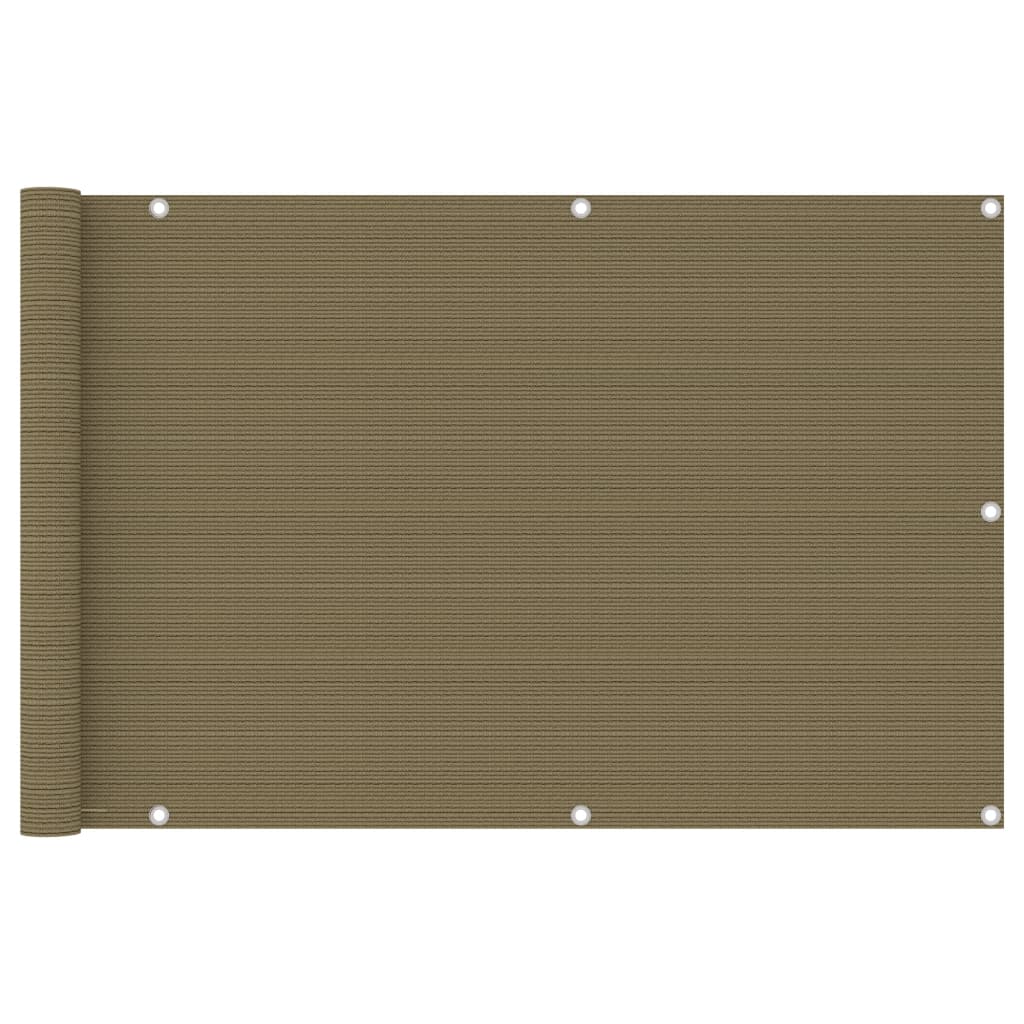 Balcony Privacy Screen Taupe 90 X 500 Cm HDPE