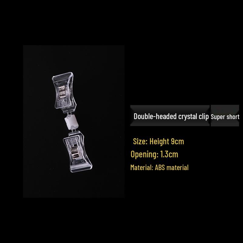 Прозрачный двухсторонний держатель для ценника и заметок с клипсой