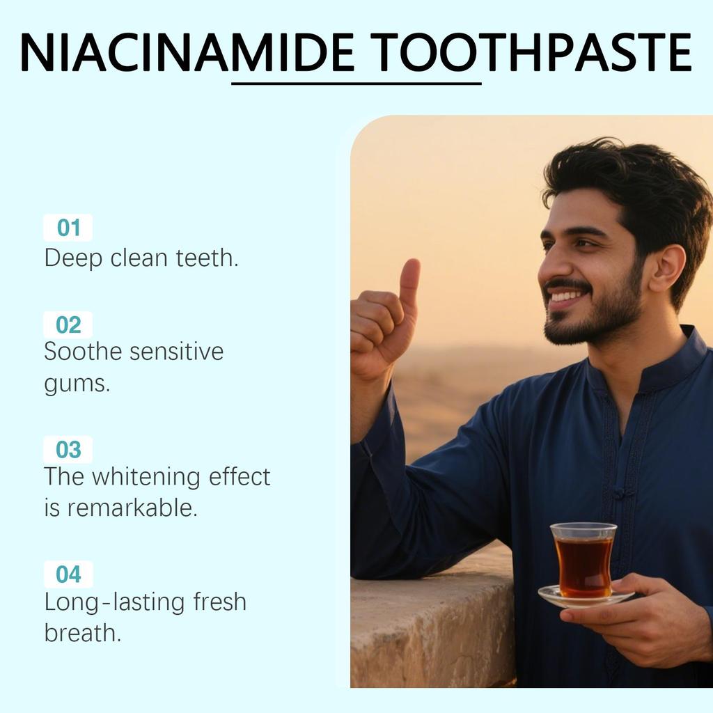 Polvere Sbiancante per Denti alla Nicotinamide Pulizia Rimuove Placca Macchie Tartaro Alito Fresco Igiene Orale Sbiancante Denti Dentifricio