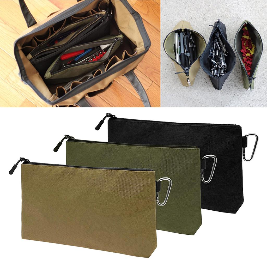 Small Tool Pouch Waterproof Heavy Duty Tool Bag Portable Heavy Duty Tool Bag Organizers with Carabiners for Tool Gadgets