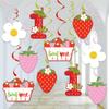 Strawberry Birthday Theme Party Decorations Spiral Hanging Decor For Setup Venue
