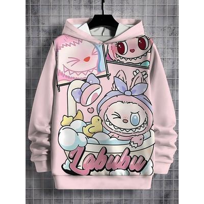 2025 Neuer LABUBU Bedruckter Kinder-Hoodie Niedlicher Cartoon-Stil Mädchen-Hoodie Sportbekleidung Mode Vielseitiges Oberteil
