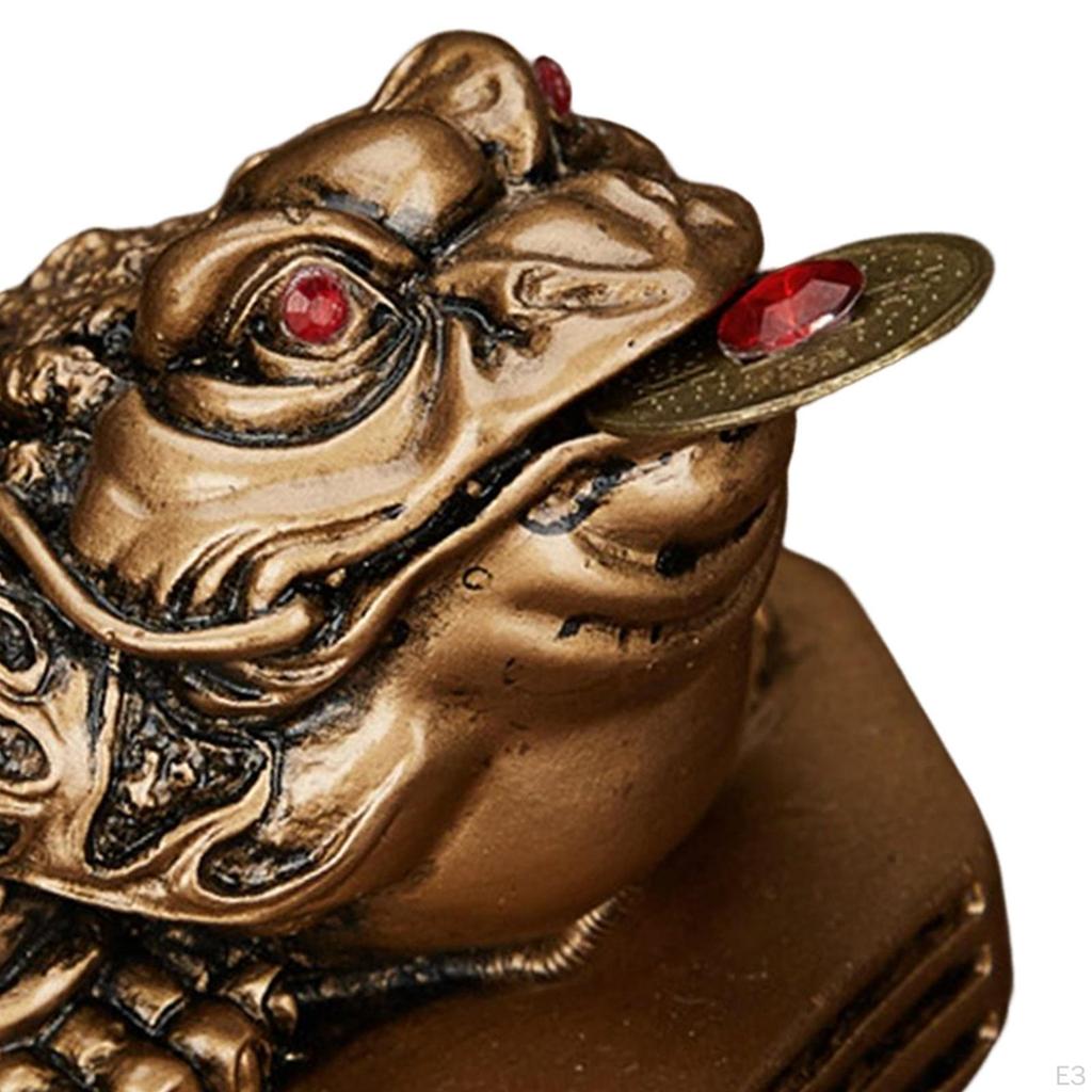 Wealth Frog Statue Traditional Figurine for Office Tabletop Living Room