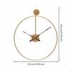 Metal Wall Clock Light Luxury Hoop Nordic for Living Room, Study Black 50CM