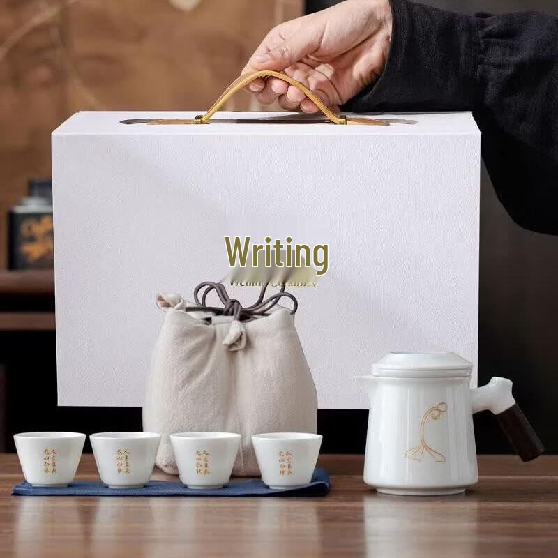 Wooden Handle Teapot Travel Tea Set