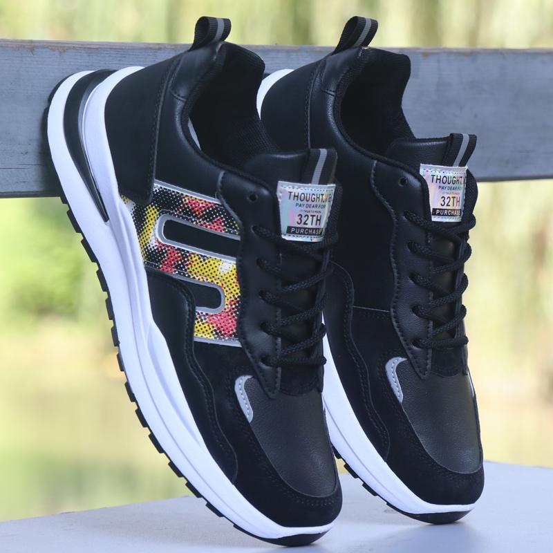 New Waterproof Leather Sneakers Trendy Shoes Lightweight Casual Shoes Soft Sole Non-slip Running Shoes