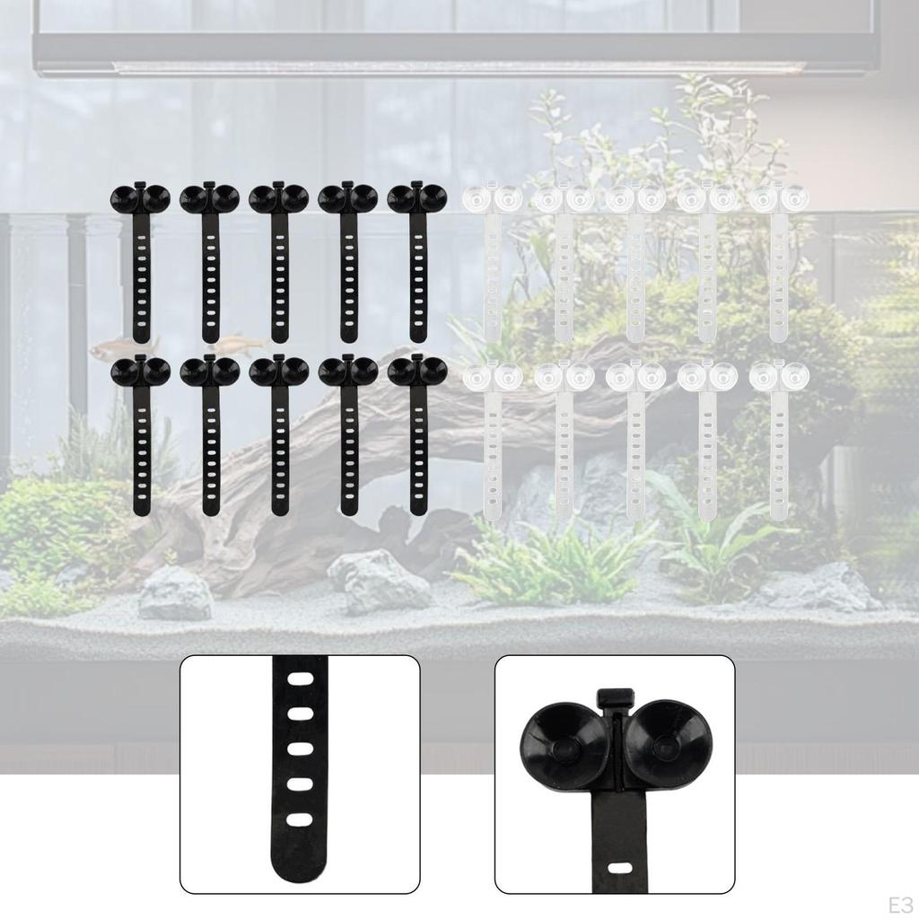 10 Pieces Aquarium Suction Cup Cable Ties Accessories Easy to Install Multifunctional for