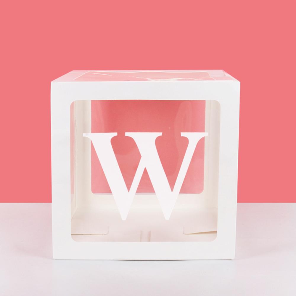 Runtow 1pc 25cm Transparent Letter Box ,Birthday Wedding Custom Name Balloon Box ,1st Birthday Party Decorations, Baby Shower