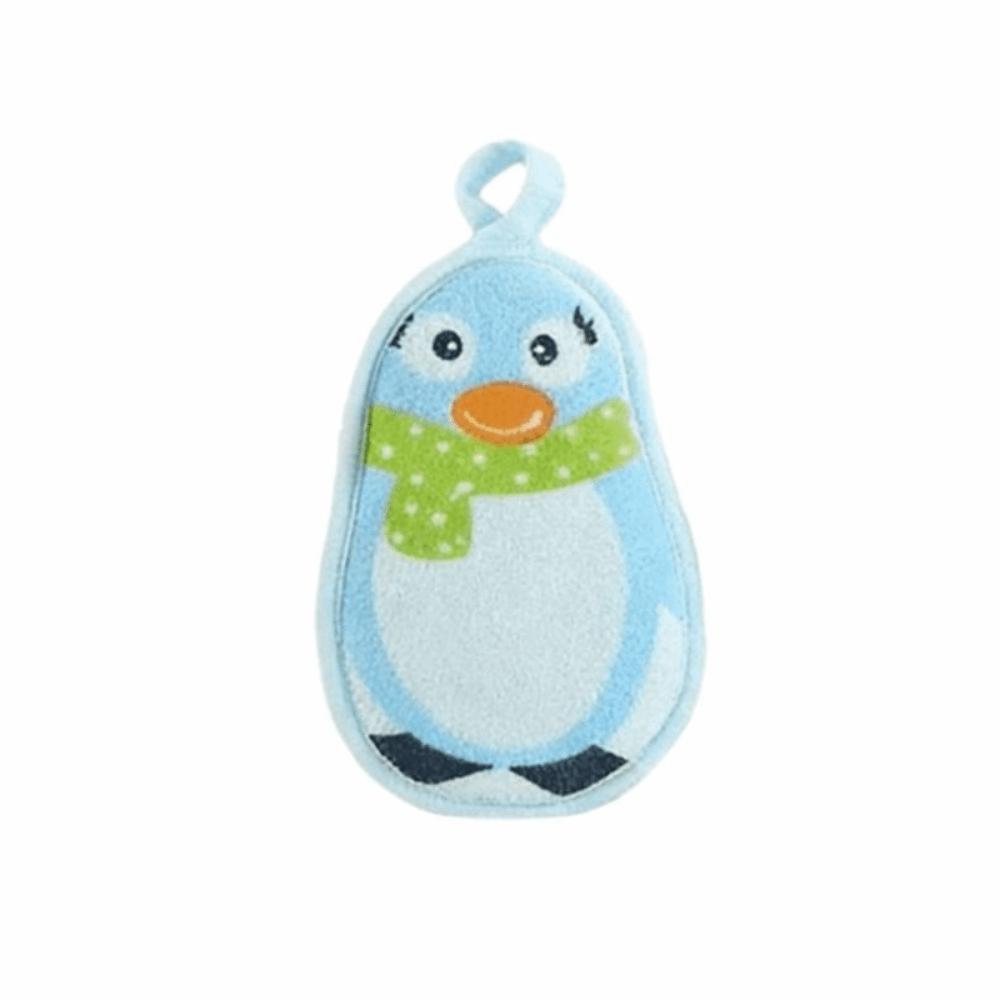 

Hanging Design Baby Bath Sponge Cartoon Animals Infant Wash Ball Infant Bathing Penguin