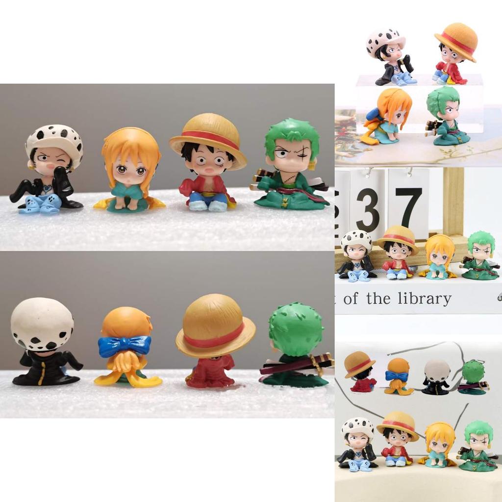 One Piece Action Figure Set With Luffy, Zoro, Nami, And Law Cute And Collectible Anime Toys