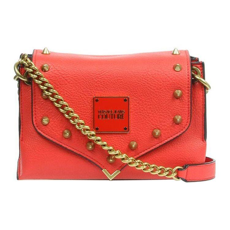 Versace Jeans Couture Logo Plaque Gold Stud Detail Chain Shoulder Strap Crossbody Bag Women bags Orange 73VA4BEA-ZS413-522 Basic Set BagDust Bag 23330₽