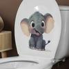 Playful Cute Elephant Toilet Sticker Waterproof Self-Adhesive Removable Decal for Bathroom WC Home Decor