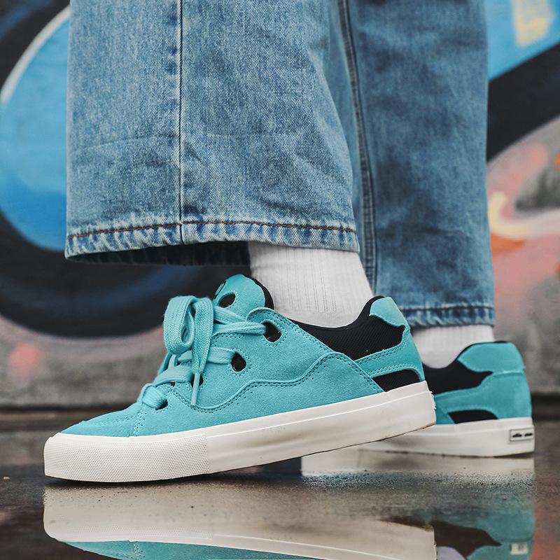 

Мужская обувь на платформе, обувь для хлеба, студенческая универсальная обувь для спорта и отдыха, супер огонь, обувь для скейтбординга, весна 2025, новые туфли для скейтбординга 35 озеро синий