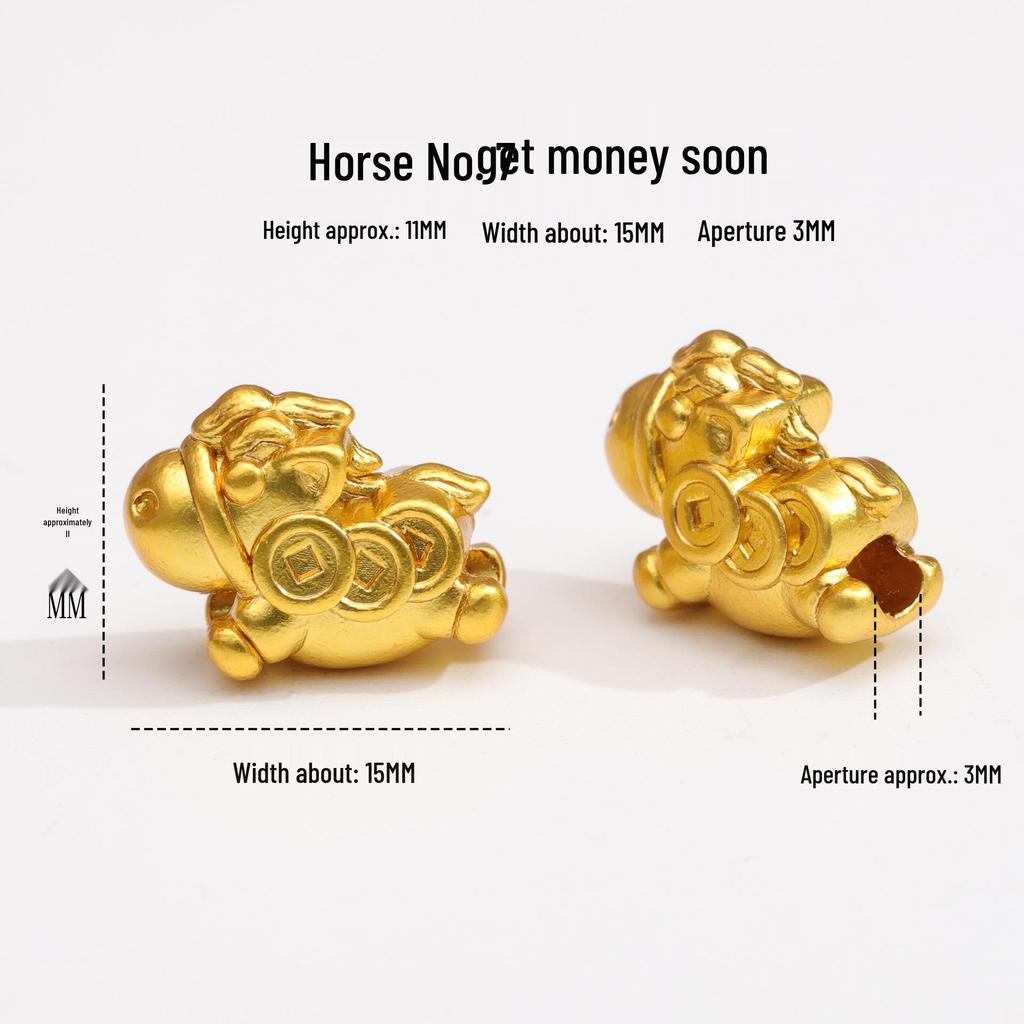 Year of the Horse High Color Retention Alloy Jewelry Accessories: Lucky Beaded Pendant Hand Rope Bracelet