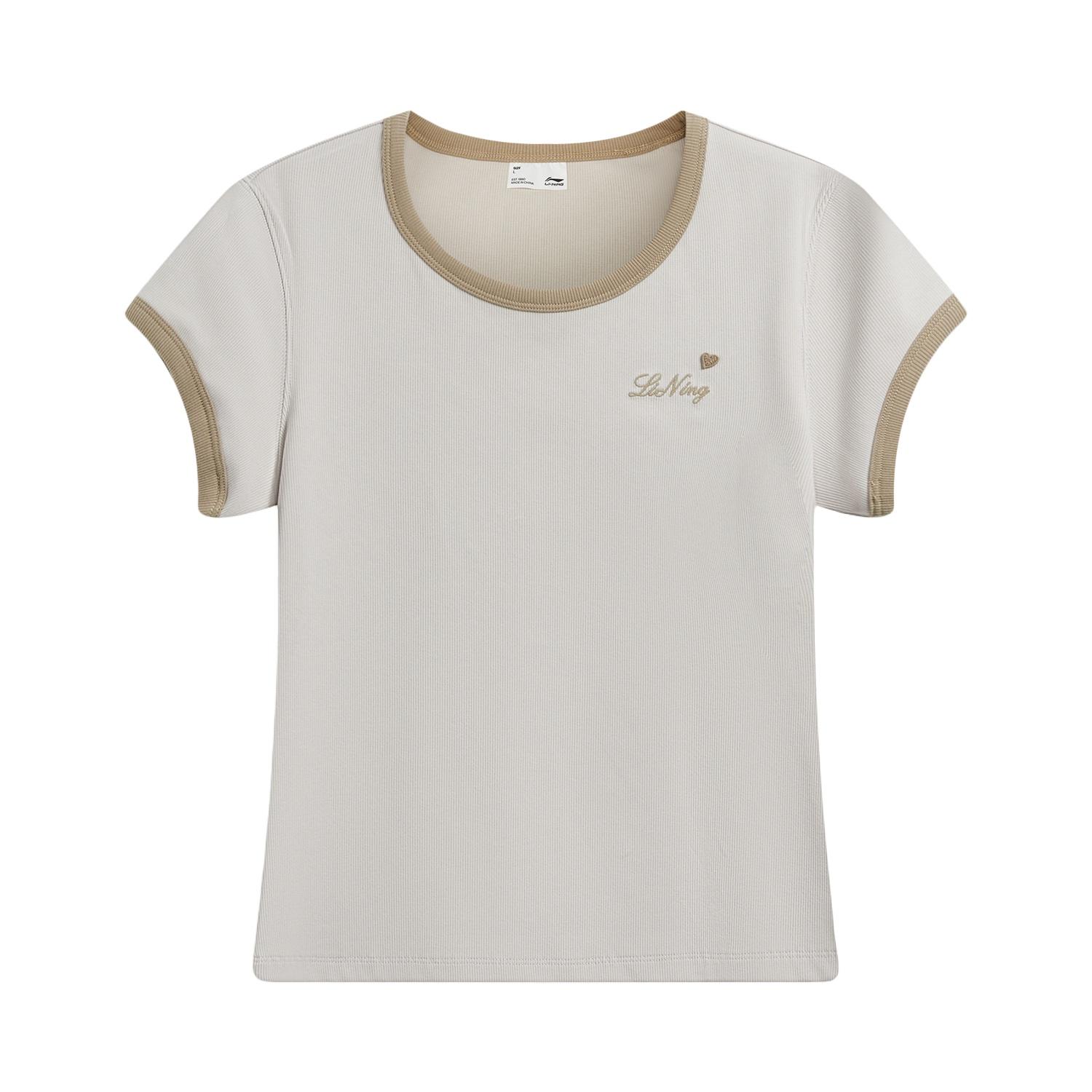 

Li Ning Sports Lifestyle Series Round Neck Logo Letter Short Sleeve T-Shirt Women tops ATSW268-7 XXL