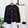 Love Contrasting Color Design Sense Knitted Double-sided Cardigan Autumn and Winter New Loose Sweater Jacket Women