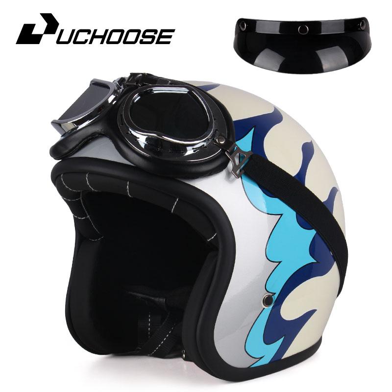 DOT Approved Vintage Motorcycle Helmet 3/4 Open Helmet Scooter Capacetes Motorcycle Equipment