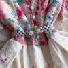 Elegant A-Line Dress for Women High-Quality Embroidery Flower Stand Collar Short Sleeve Fashion Runway Summer Dress Female 2026