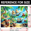 Tropical Pirate Tapestry - Beach Pirate Ship Parrot Treasure Home Decor Background