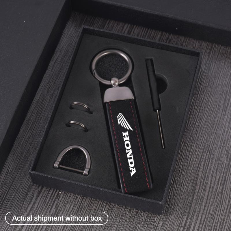 Leather Motorcycle Key Chain Ring Buckle Keyring Pendant Gift For Honda CB400 CB650F CBF CBR250RR CRF SH300 NC750 Accessories IP8