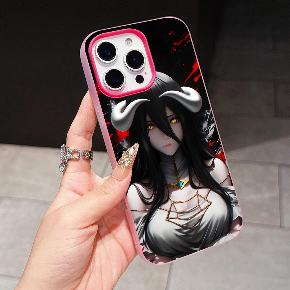 Overlord Albedo Jelly Doppelschicht Rosenrot Handyhülle für iPhone 17 16 15 14 13 12 11 Air Pro Max Plus Schutz