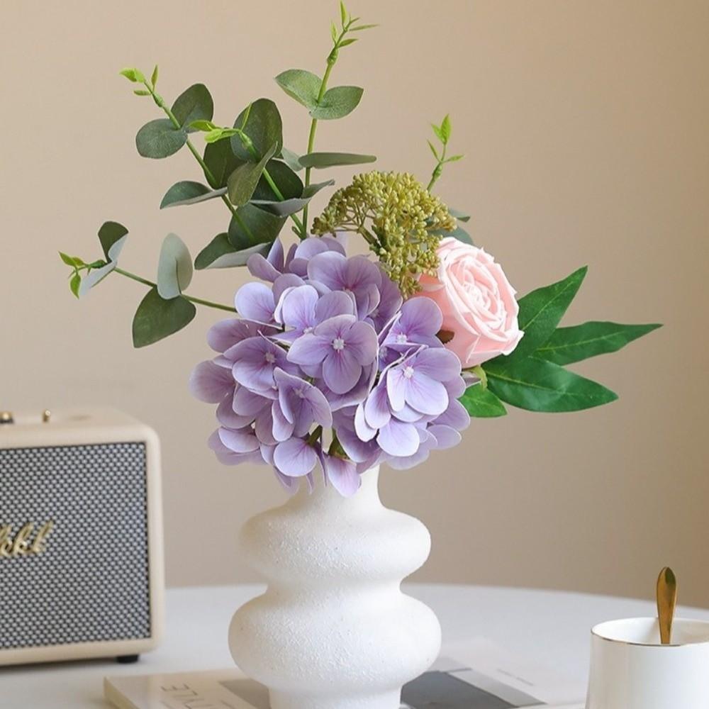 Plastic Artificial Hydrangea Rose Bouquet Luxury Fake Flower  Home Hotel Table Decor