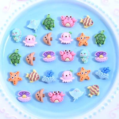Mini Ocean Animals Resin Accessories: DIY Phone Case, Hair Clip, Headwear, Nail Art, Earrings