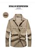 Men's Non-Iron Long Sleeve Cotton Workwear Shirt - Loose Fit, Casual Outdoor Top