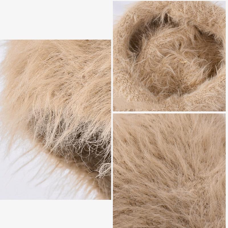 Women Autumn Winter Warm Thicken Ear Protector Hat Cold Velvet Beret Hats Sweet Cute Solid Color Plush Cap