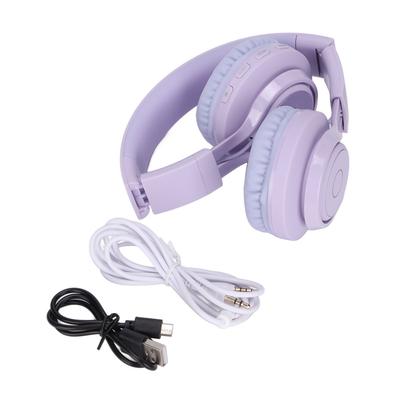 Kids Bluetooth Headphones Foldable Ajustable RGB Colorful Light Headset with Mic for Children Study BT06C