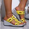 Summer 2026 Fashion Women Slip On Platform Wedges Plus Size Shoes for Women 36-43 Peep Toe Non-slip Women Sandals