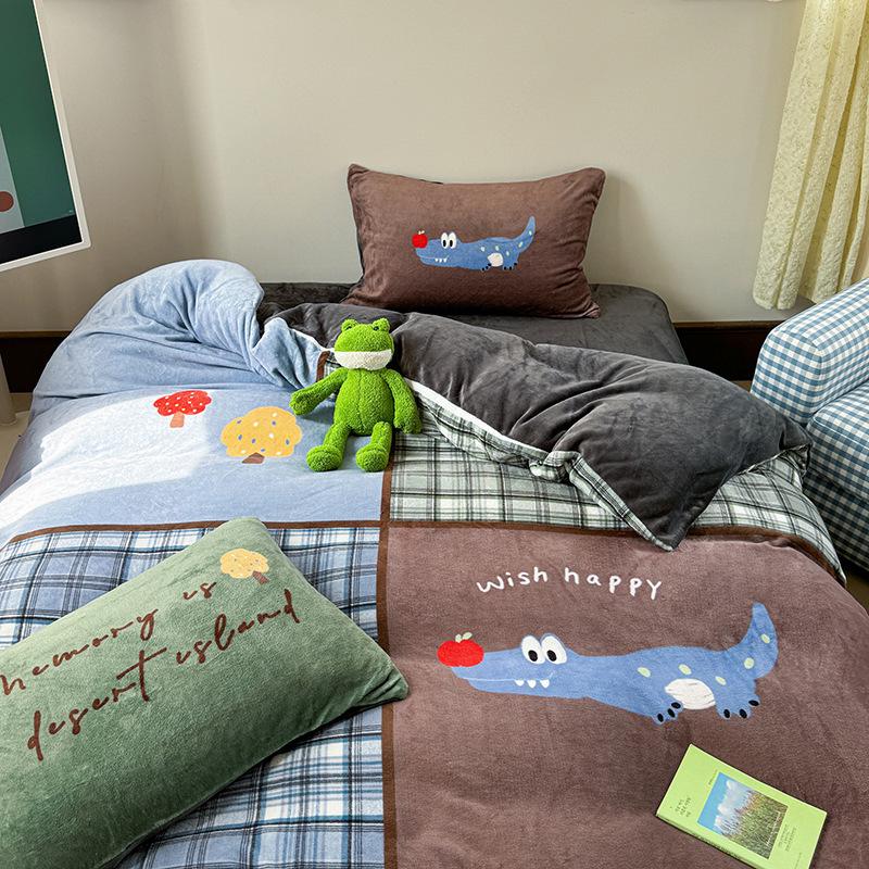 

Зимний утолщенный молочный вельвет, девчачье сердечко, набор лежанок для собак (4 предмета, Коралловый флис, Крупный принт, Размер чашки) 1.2m Flat - 3pcs (Duvet Cover 155*210)