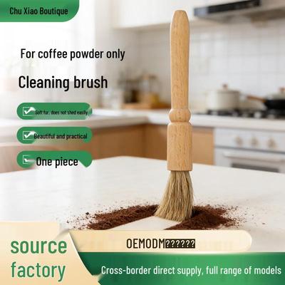 Kaffee-Mühlenbürste mit Handkurbel – Holzgriff, Weiche Borsten zur Reinigung von Kaffeesatz