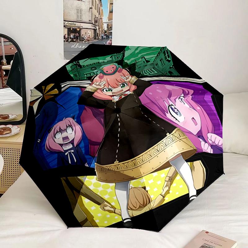 Cute anime spy Famliy Umbrella 8-Frame for Travel, camping, Casual Lightweight Portable Umbrella, Essential for every family Holidays Gift