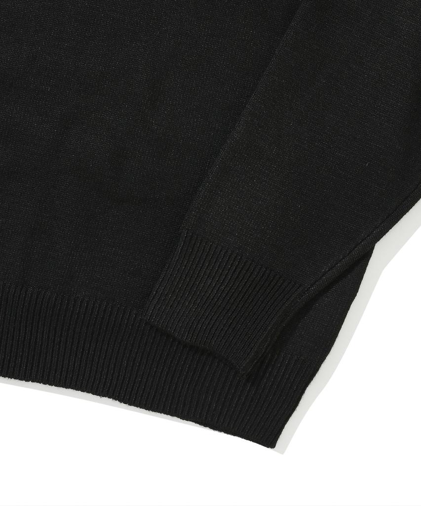 COLUMBIA UNIVERSITY 1754 Crown Over-Fit Half Sweater Black