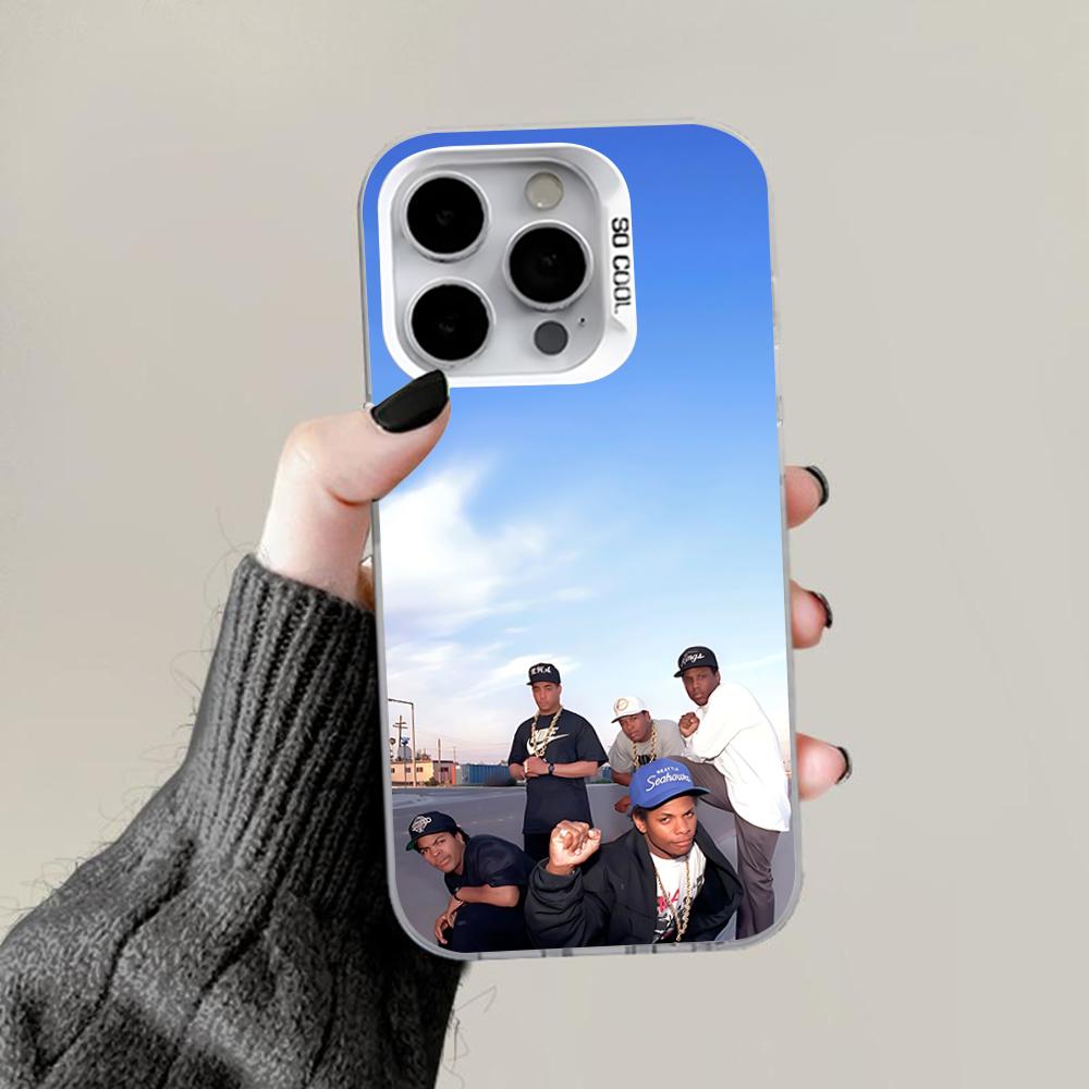 E-Eazy E N-NWA Handyhülle Für iPhone 16,15,14,13,12,11,Pro,Max,Plus,Mini,XS,SE Anti-Fall Grau Silber Matt Hartes Bumper