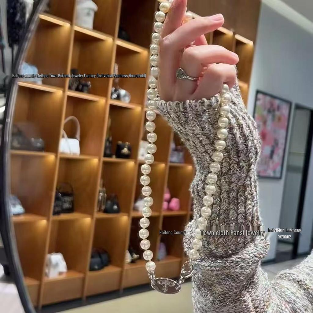 Perlový náhrdelník císařovny Cixi: Unisex Vintage Luxusní Klíční kost Řetízek