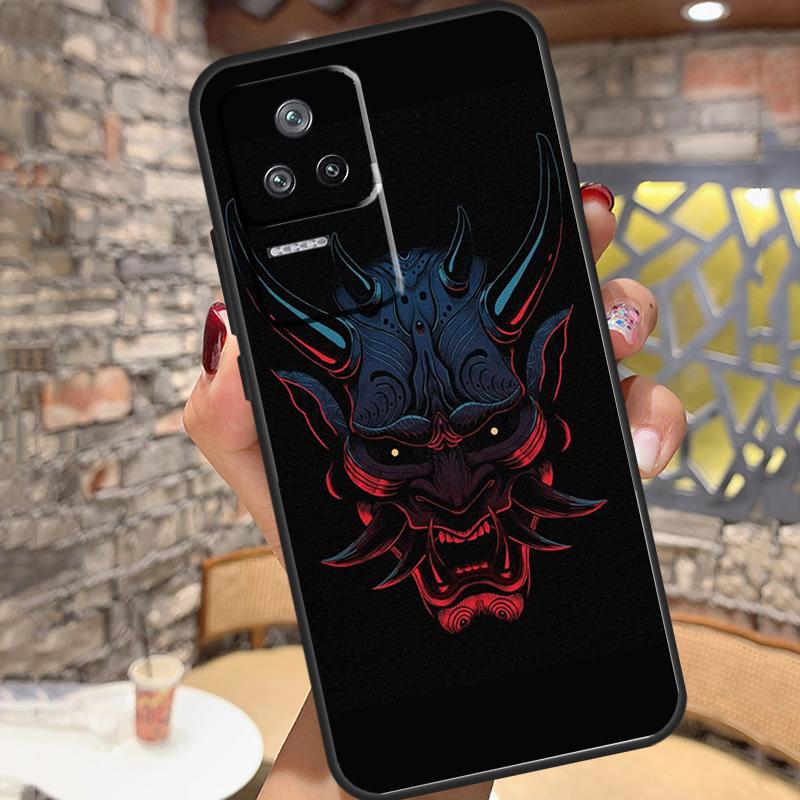 Samurai Oni Mask Case For Xiaomi 14 Ultra 15 13 11T 12T 13T 14T Pro POCO X3 X5 X6 X7 Pro M6 F5 F6 Pro Cover