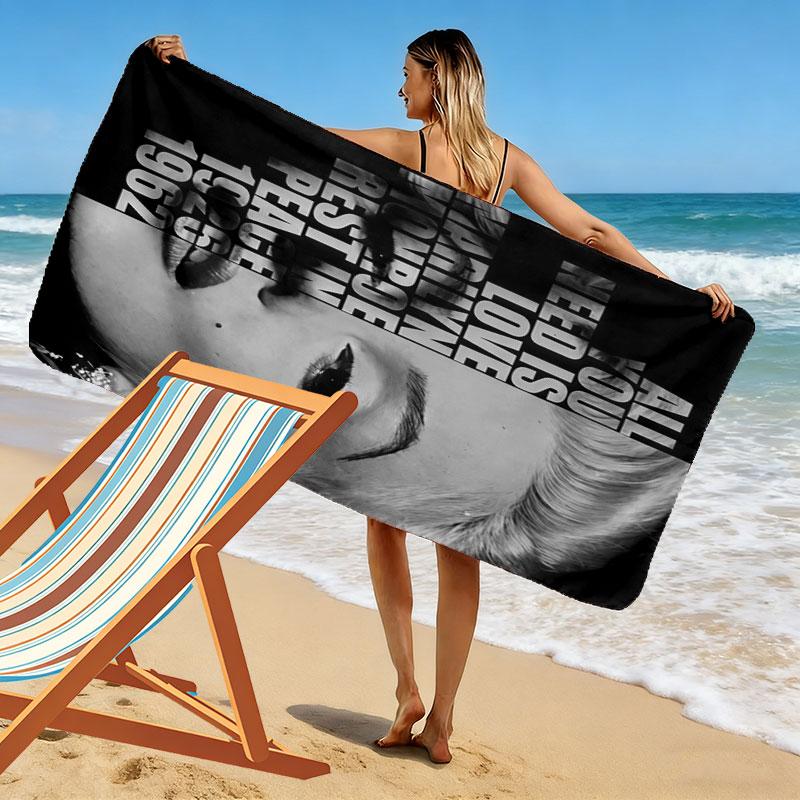 Asciugamano da Spiaggia con Stampa di Marilyn Monroe, Asciugamano Grande Morbido ad Asciugatura Rapida per Spiaggia Campeggio Nuoto