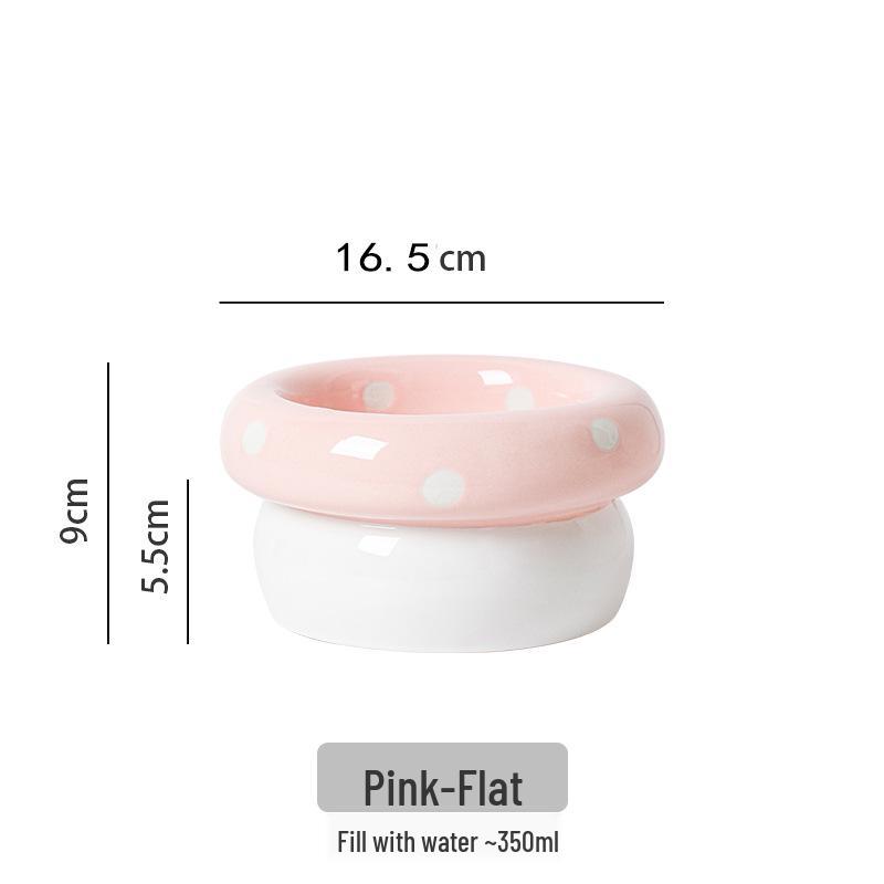 Ceramic Cat Bowl for Food & Water, Protects Cervical Vertebrae, Pet Feeding Basin for Cats & Dogs