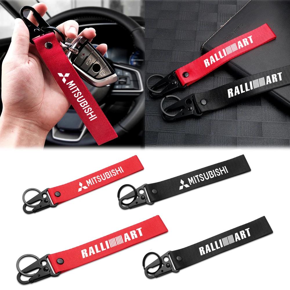 Cyrjzn1 Auto Ribbon Key Ring for Mitsubishi Compatible with All Models Pajero Outlander Lancer Eclipse Cross Car Key Chain Accessories