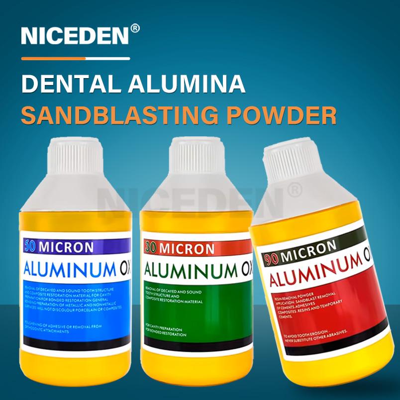 Dentales Aluminiumoxidpulver 90 50 30um Mikron Aluminiumpulver für Mikrostrahlgerät Sandstrahlmaschine Sandstrahler Zahnmedizinisches Werkzeug