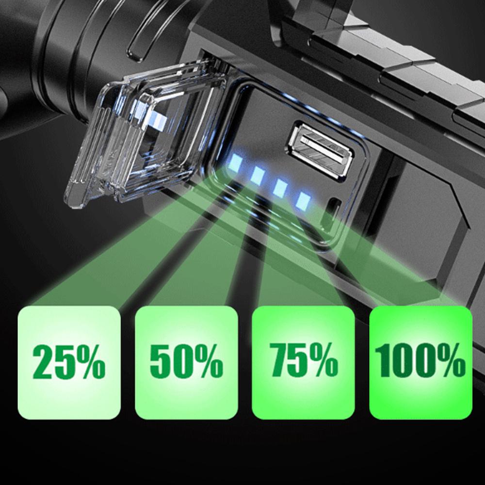 Portable light outdoor LED Rechargeable spotlight handheld holder light high-power waterproof USB  strong light searchlight