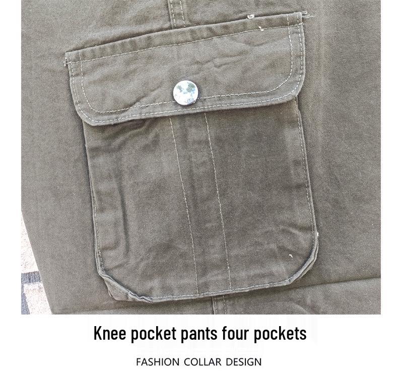 Men's and Women's Durable Army Green Cotton Workwear Set for Spring and Autumn