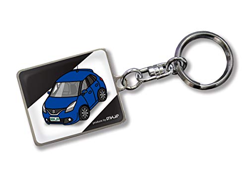 

MKJP Custom Keychain for Suzuki Baleno WB32S WB42S Base: Black Car Color: Blue
