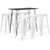 Day and Night - Day and Night High Table and Bar Stools 7 Pieces Black and White