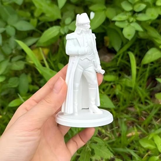 Handmade Painting Project 3D Printed Napoleon Statue with Military Coat, Turban & Scroll, Vintage Historical Desktop Decor Classic Design Figurine,