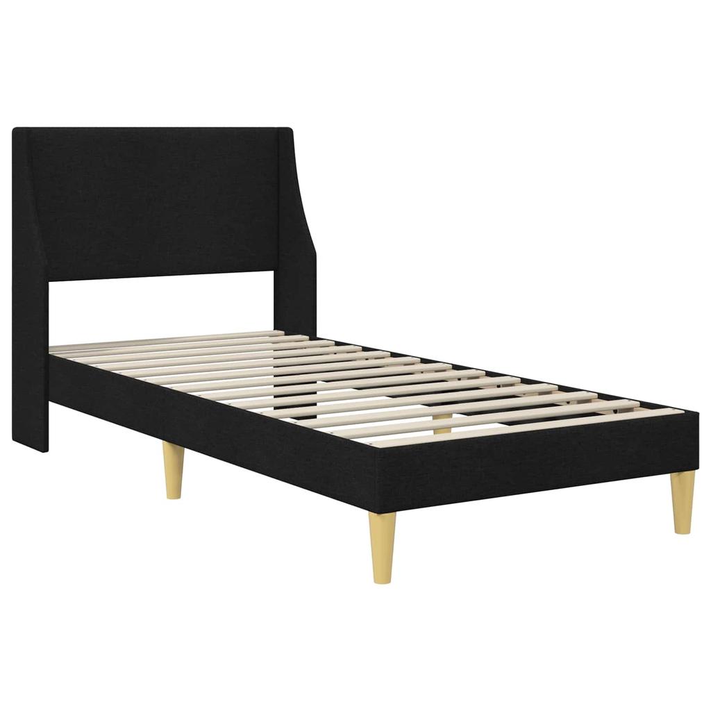 Bed Frame with Mattress Black 90 x 200 cm Polyester