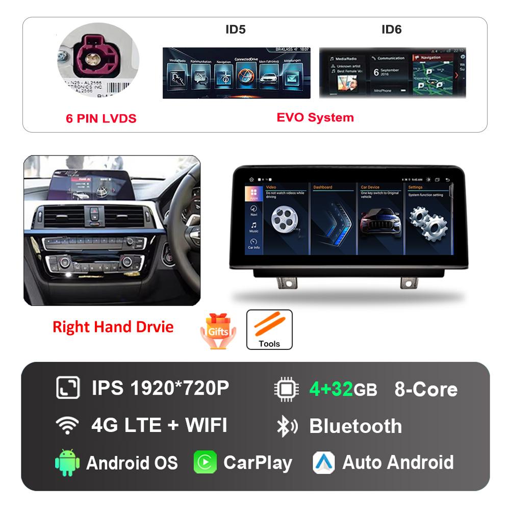 10.25 Inch Right Hand Drvie for BMW 3 /4 Series F30 F31 F32 F33 F34 F36 2013 - 2018 NBT EVOAndroid Car Radio Multimedia Player